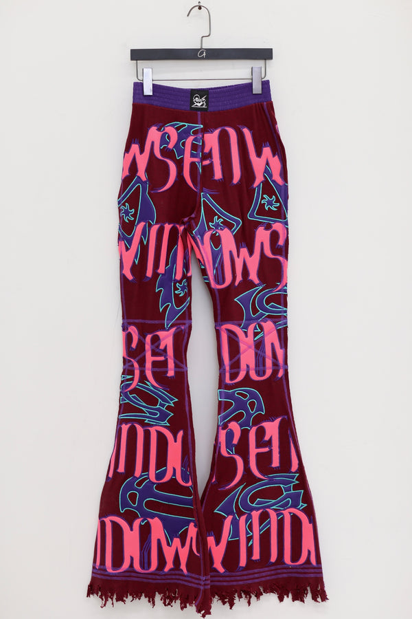 WINDOWSEN Patterned ribbed flared pants 24P003BG